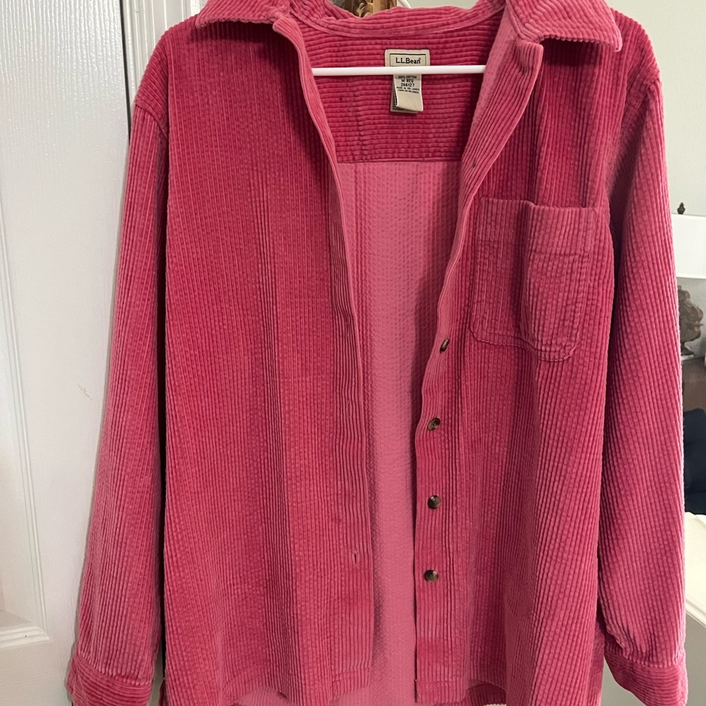L.L. Bean Vibrant Pink Corduroy Top